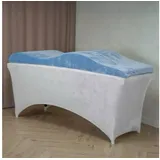 STM Company Massageliege Wellen-Matratze (Curved Lash Topper) mit Memory Schaum (180x60 cm / 190x70 cm, Mit Veloursbezug), ohne Kosmetikliege, ideal für Wimpernverlängerungen, PMU blau 190x70 cm