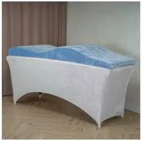 STM Company Massageliege Wellen-Matratze (Curved Lash Topper) mit Memory Schaum (180x60 cm / 190x70 cm, Mit Veloursbezug), ohne Kosmetikliege, ideal für Wimpernverlängerungen, PMU blau 190x70 cm