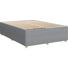 vidaXL Boxspringbett mit Matratze Hellgrau 140x200 cm Stoff
