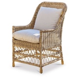 Mirabeau Gartensessel stilvoller Korbsessel Giepmare aus Rattangeflecht, braun (handgefertigt, inkl. weiches Sitz- & Rückenkissen), Rattansessel, Relaxsessel, Gartenstuhl, B 62 cm, H 97 cm, T 75cm braun