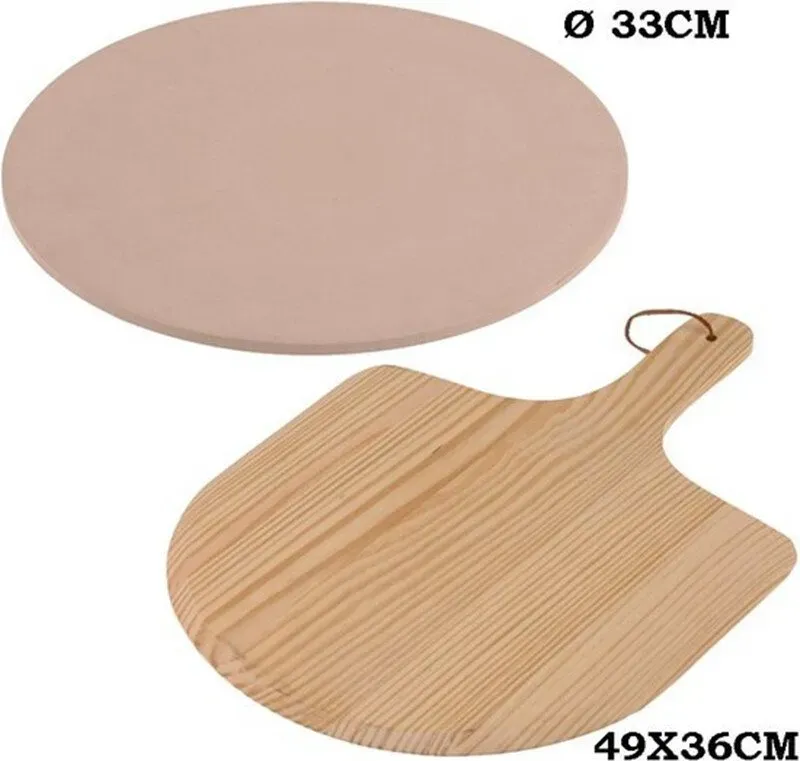 Excellent Houseware 2-teiliges Set zum Pizza-Backen und Servieren