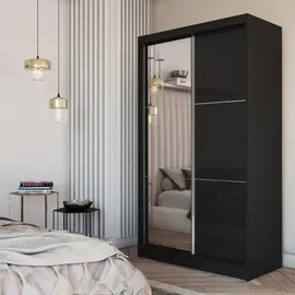 masseno Schwebetürenschrank VITALE 120 x 216 x 61 cm Schwarz