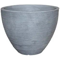 Geli Pflanztopf Rillentopf rund H31 x 40 cm betonfarbe Kunststoff Frostbeständig