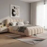 Juskys Polsterbett Catania 140 x 200 cm Beige
