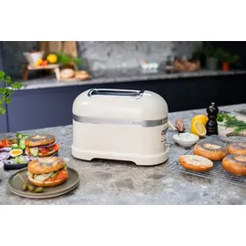 KitchenAid Paket 1, Toaster + Brötchenaufsatz Artisan 5KMT2204, Farbe:Pebbled Palm