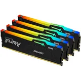Kingston FURY Beast DDR5 5200MT/s RGB 128GB Kit (4x32GB) CL40 Schwarz KF552C40BBAK4-128