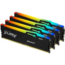Kingston FURY Beast DDR5 5200MT/s RGB 128GB Kit (4x32GB) CL40 Schwarz KF552C40BBAK4-128