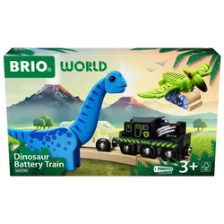 BRIO World – 36096 Dinosaurier Batteriezug | Spielzeugzug für Kinder ab 3 Jahren