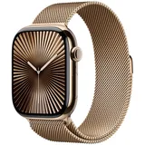 Apple Watch Series 10 GPS + Cellular 46 mm Titangehäuse gold Milanaise Armband gold M/L