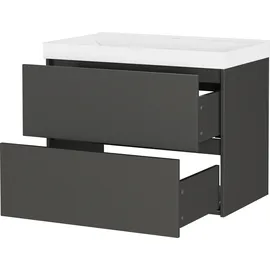 Germania Waschtischunterschrank 2 Schubladen 80 x 58 cm Grau