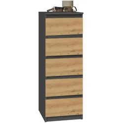 ibonto Hochkommode Große 5-Schubladen-Kommode Stilvoller Mehrzweckschrank Minimalistisch