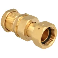 Schlösser Armaturen JS Wasserzähler-Verschraubung mit Schiebestück - 1 Zoll ÜWM x 1 Zoll AG, Messing blank