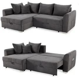 luma-home schönes für dein zuhause Eckcouch Cord 2-Sitzer Grau