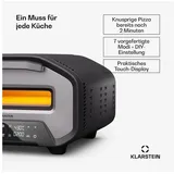 Klarstein PizzaForno elektrischer Pizzaofen - 1700 W, 430 °C, duales Heizsystem, kompakter Elektro-Pizzaofen mit 7 Programmen & digitalem Display, Cool-touch-griff, 3-lagige Glastür, Schwarz