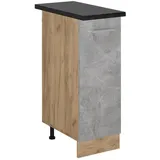 Vicco Apothekerschrank R-Line, Beton/Goldkraft Eiche, 30 cm, AP Anthrazit