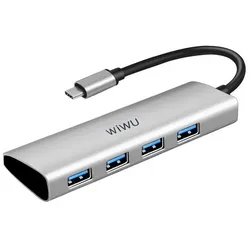 Wiwu USB-C Adapter HUB USB C für 4x USB3.0 - 4 in 1 USB-C Hub USB-Adapter