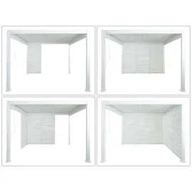 Mendler Aluminium Lamellenwand für Pergola HWC-N94 3x3m 2,13 x 0,94 m Weiß