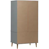 vidaXL Kleiderschrank MOLDE Grau 90x55x175 cm Massivholz Kiefer