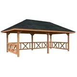 Palmako Pavillon Bianca 16,6 m2 Set 107 hellbraun tauchgrundiert