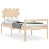 vidaXL Seniorenbett mit Kopfteil Massivholz