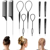 luxuskollektion 10-teiliges Haar Styling Kamm Set mit Toupierbürste, Borstenbürste und
