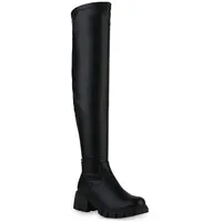 VAN HILL Overknees Damen Schwarz 37