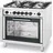 HENDI Gasherd - 5 Brenner: mit Elektroofen, Kitchen Line, Silber, 230V/2900W, 900x653x(H)900mm,
