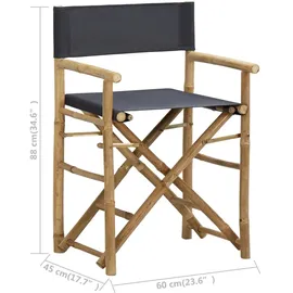 vidaXL Regiestuhl 45 x 60 x 88 cm dunkelgrau klappbar