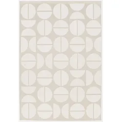 In-/Outdoor-Teppich mit geometrischen Mustern in creme und beige 120x170 cm - Megan