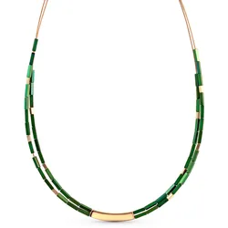 Gliederkette LADY, silber (silber vergoldet 925), Halsketten, Damen, Gold-Metall-Glas, Gold, Metall, Glas
