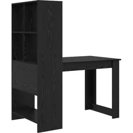 vidaXL Schreibtisch mit Regal Schwarz Eichen-Optik 122 x 67 x 145 cm