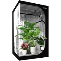 SunStream Growzelt 120x60x150cm Zuchtzelte für Hydrokulturen Pflanzenzelt Indoor GewäChshaus Tomaten, Wasserfestem Mylar-Beobachtungsfenster und Bodenwanne für Hydrokulturen-Anbausystem