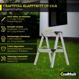 Craftfull Trittleiter CF-131A 2 x 2 Stufen