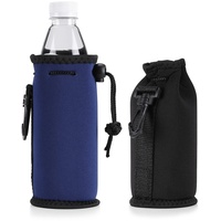 kwmobile 2x 330-500ml Flasche Flaschenkühler Flaschenträger - für Bier Limo Wasser - aus isoliertem Neopren Schwarz Blau