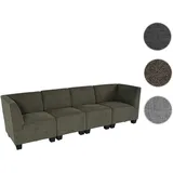 Mendler Modular 4-Sitzer Sofa Couch Lyon, Stoff/Textil braun, hohe Armlehnen