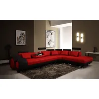 JVmoebel Ecksofa Leder-Ecksofa in Schwarz-Weiß mit Boxspring-Polsterung, Made in Europa rot