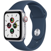 Apple Watch SE GPS + Cellular 40 mm Aluminiumgehäuse silber, Sportarmband abyssblau