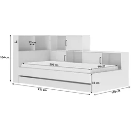 Youdoit Bett mit Stauraum 90x200 cm - Erwan