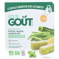 Good Goût Le Bâtonnet Vert Petit Pois Courgette Semoule de Maïs Aliment 120 g