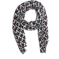 Modeschal "Findus", Damen, rot, Viskose, COLLEZIONE ALESSANDRO, Basic, Modetücher, mit geometrischen Formen und dezentem Leodruck