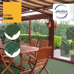 ArtPlast - Kunststofffliese für Terrasse 39x39x4,8 cm; Fläche 0,15 m2, Kollektion COMBI - Braun