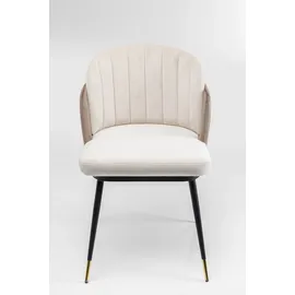 Kare Stuhl Hojas Stoff beige 2er Set