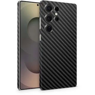 TF Skins Skins kompatibel mit Samsung Galaxy S25 & S25 Ultra, Skin Schutzfolie 360° Full Coverage oder Back Only (Full Coverage, Carbon Schwarz, S25 Ultra)