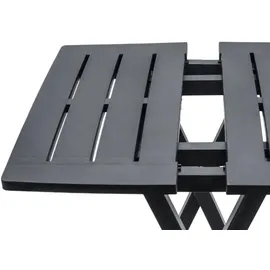 Spetebo Kunststoff Klapptisch Adige 45 x 43 cm - anthrazit - Garten Beistelltisch klappbar