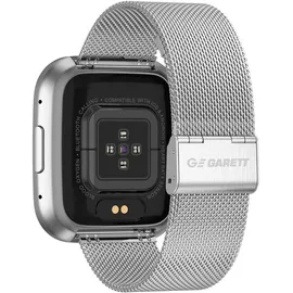 Garett Smartwatch GRC Style Stahl Touch Display Anruf & SMS IP68 Wasserdicht Silber