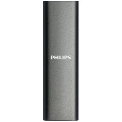 Philips FM02SS030P/00 externe SSD (2 TB) SATA“ 520 MB/S Lesegeschwindigkeit, 550 MB/S Schreibgeschwindigkeit, – Ultra Speed USB-C 3.2 – Aluminium – Space Grey