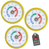 Lantelme Kühlschrankthermometer 3 Stück Selbstklebend Gefrierschrank Kühltheke Kühlschrank Thermometer, 3-tlg., 3 Stück im Set, Auswahl Farben, Deutsche Herstellung, + - 50°C Temperaturanzeige gelb