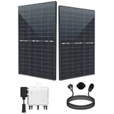 EPP.Solar Balkonkraftwerk 1000W Balkonkraftwerk 800W komplett Steckdose - Balkonkraftwerk, 1000,00 W, N-Typ Monokristallin, (5-St., 800 Watt upgradebarer DEYE WLAN Wechselrichter 600W/800W), 2x5000W Bifaziale Glas/Glas Solarmodule im Solaranlage Komplettset schwarz