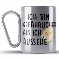 Trendation Thermotasse Lustige Edelstahl Tasse Kollege Kollegin Geschenk Lustiger Spruch Edel silberfarben