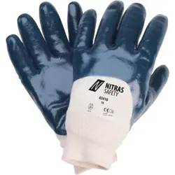 Nitrilhandschuh,blau, Bund,teilbeschichtet, Gr. 8